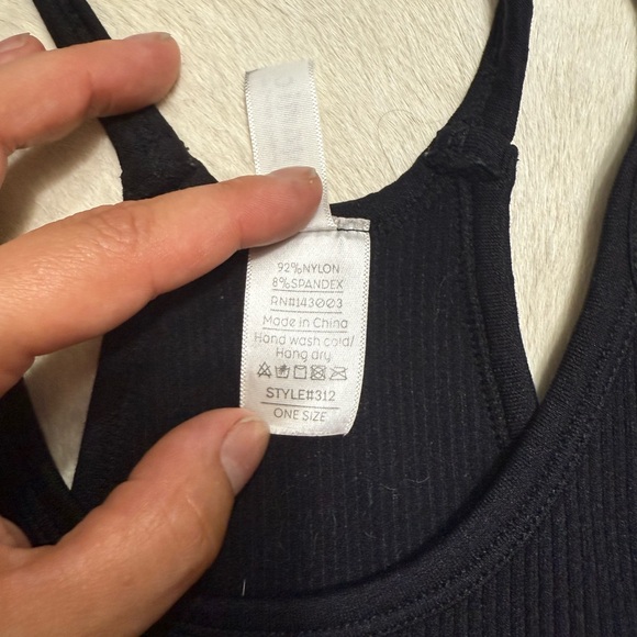 Black Ribbed Tank Top - Picture 3 of 4